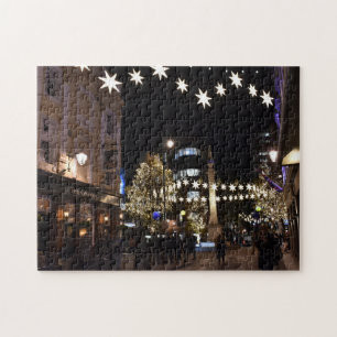 Christmas Star Lights at Night, Seven Dials London Jigsaw Puzzle