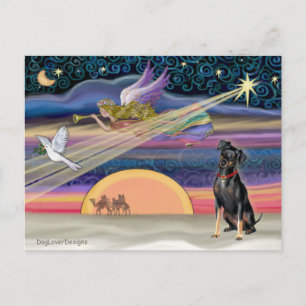 Christmas Star - Miniature Pinscher 1 Holiday Postcard