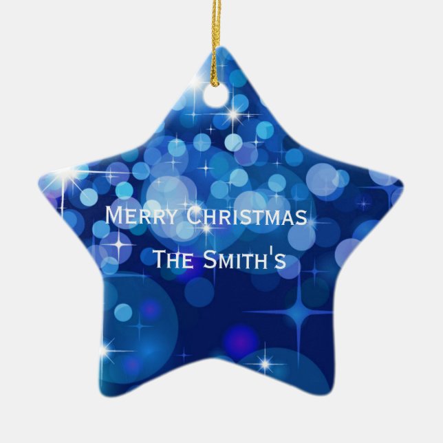 Christmas Star Ornament-Custom Name Ceramic Ornament (Front)