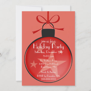 Christmas Star Ornament Holiday Party Invitation