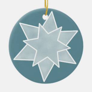 Christmas Star Ornament, Serene Blue Ceramic Tree Decoration