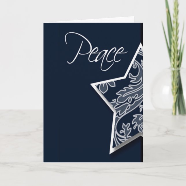 Christmas Star Peace Holidays Message Xmas Holiday Card (Front)