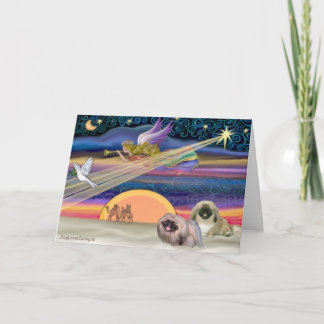 Christmas Star - Pekingese (two) Holiday Card