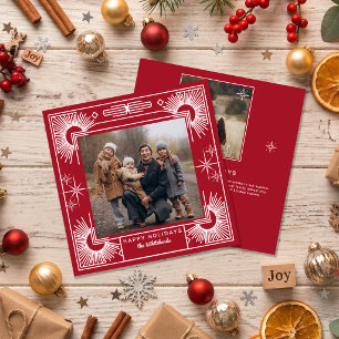 Christmas Star Photo Happy Holiday Red Card