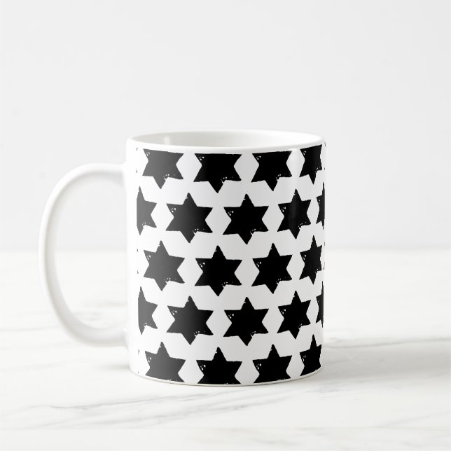 Christmas Star Potato Print Coffee Mug (Left)