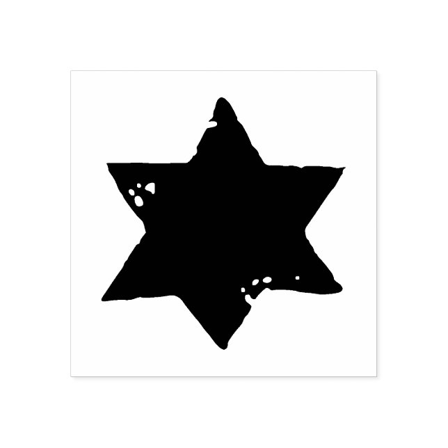 Christmas Star Potato Print Rubber Stamp (Imprint)