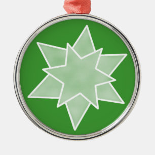 Christmas Star Premium Ornament, Green Metal Tree Decoration