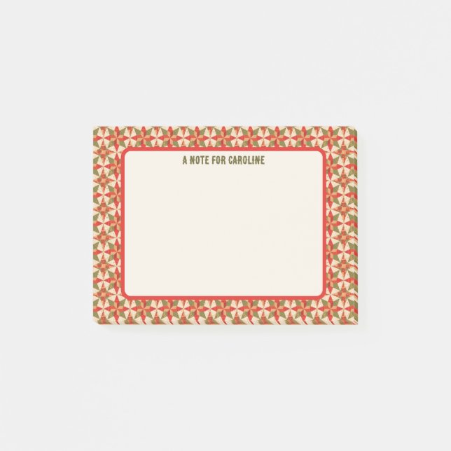 Christmas Star Quilt Post-it Notes (Front)