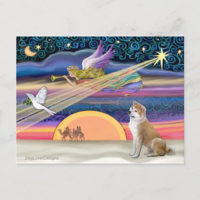 Christmas Star - Shiba Inu Holiday Postcard (Front)