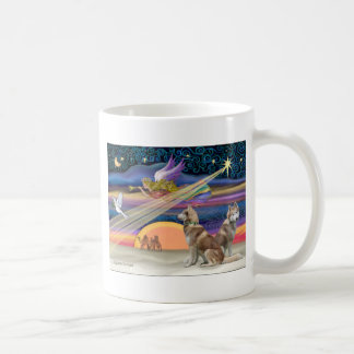 Christmas Star - Siberian Husky (two red) Coffee Mug