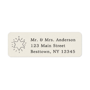 Christmas Star Simple Text Return Address Label