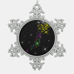 Christmas Star Snowflake Pewter Christmas Ornament