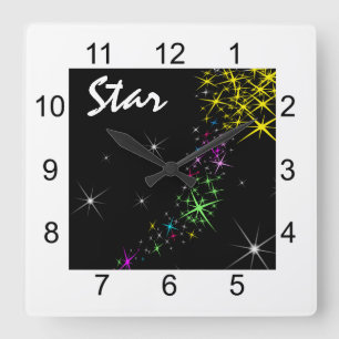 Christmas Star Square Wall Clock