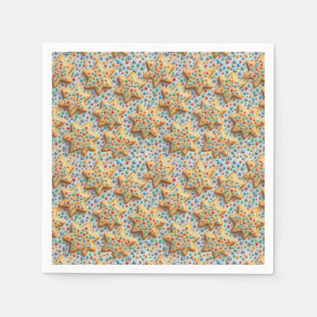 Christmas Star Sugar Cookies With Sprinkles Napkin (Front)