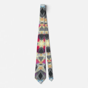 Christmas Star Winter Gray Festive Red Gold Yellow Tie