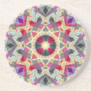Christmas Star Winter Gray Purple Red Yellow Coaster