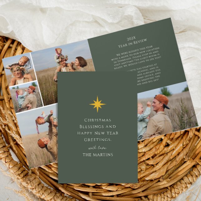 Christmas Star Year in Review Photo Collage Invitation (Creator Uploaded)