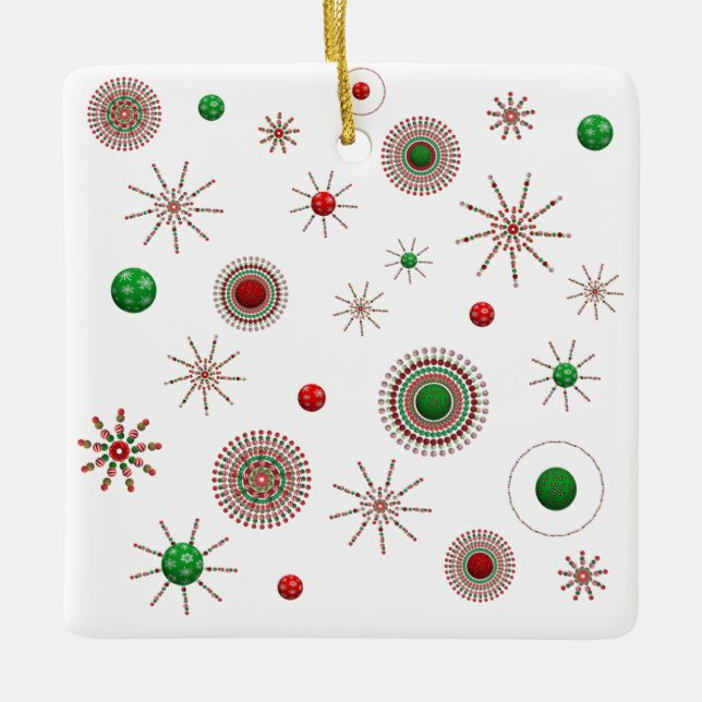Christmas Starburst Ceramic Tree Decoration (Front)