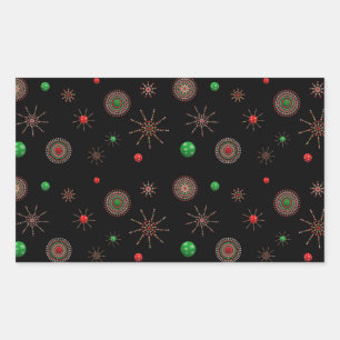 Christmas Starburst Rectangular Sticker