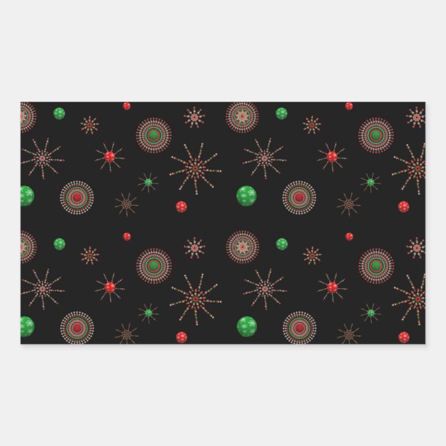 Christmas Starburst Rectangular Sticker (Front)