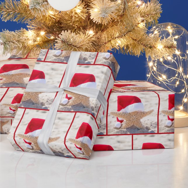 Christmas Starfish in Sand Wrapping Paper (Holidays)