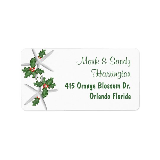 Christmas Starfish, Return Address Labels