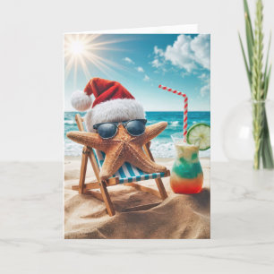 Christmas Starfish With a Cocktail Card