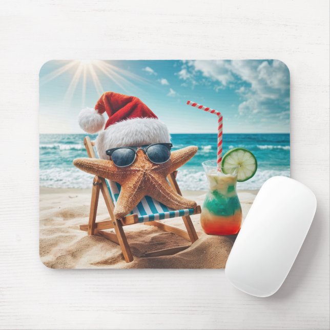 Christmas Starfish With a Cocktail Mouse Pad (With Mouse)