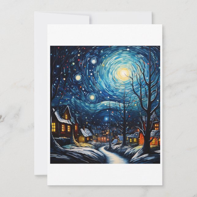 Christmas Starry Night Invitation (Front)