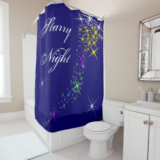 Christmas Starry Night Shower Curtain (In Situ)