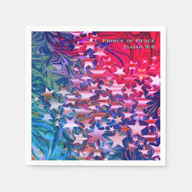 CHRISTMAS STARS | Abstract | Festive CUSTOM Paper Napkin (Front)