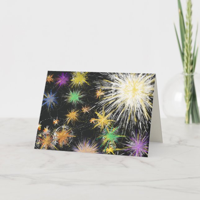 Christmas Stars Abstract Modern Art Holiday Card (Front)