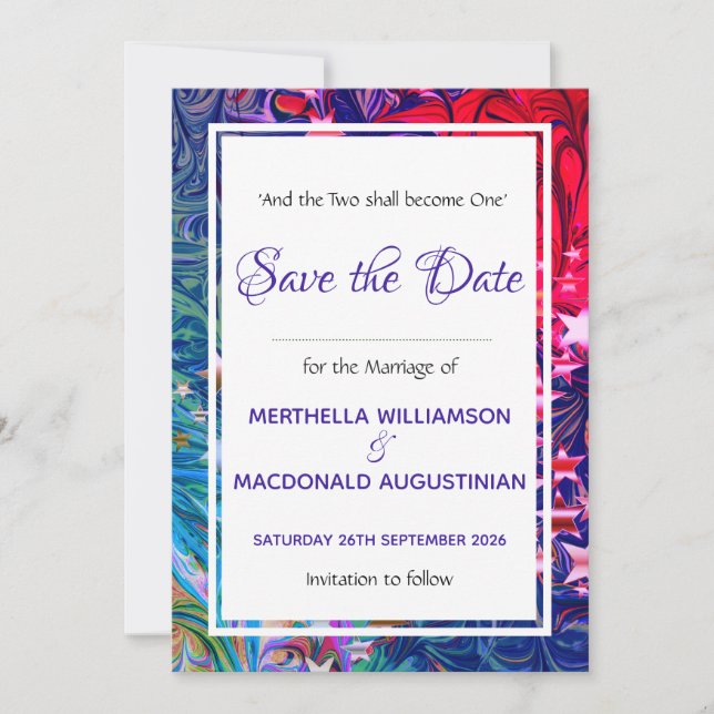 CHRISTMAS STARS | Abstract Winter Festive Wedding Save The Date (Front)