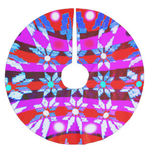 Christmas stars brushed polyester tree skirt