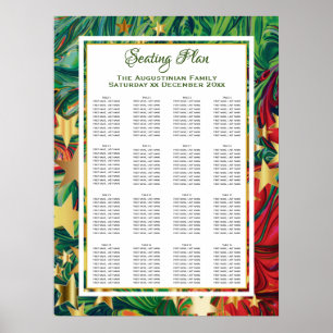 CHRISTMAS STARS Custom Party 160 Seating Plan Poster