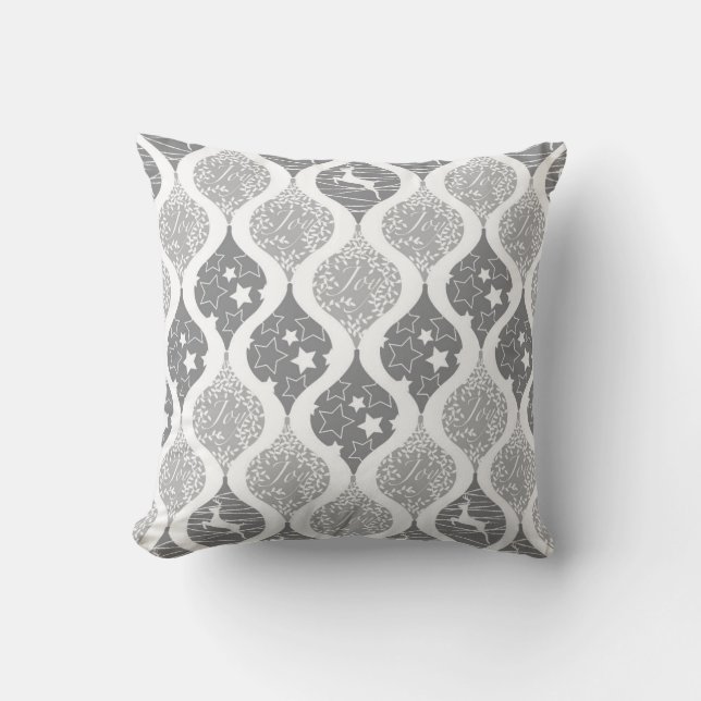 Christmas stars deer joy pattern cushion (Front)