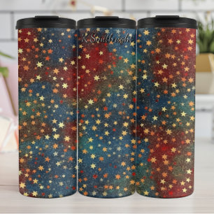 Christmas Stars Glitter Festive  Thermal Tumbler