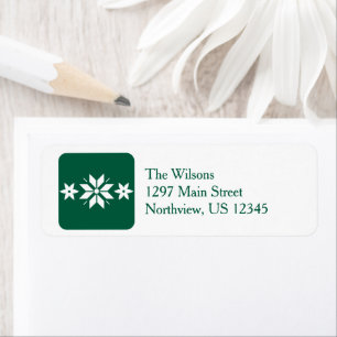 Christmas Stars Green Return Address Label