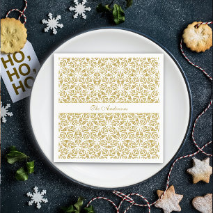 Christmas Stars Luxury Pattern Personalised Gold Napkin