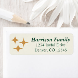 Christmas Stars Minimalist Modern Return Address Label