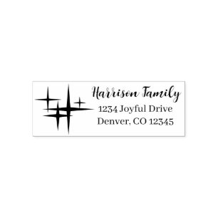 Christmas Stars Minimalist Return Address Self-inking Stamp
