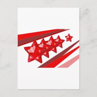 Christmas stars red glossy holiday postcard