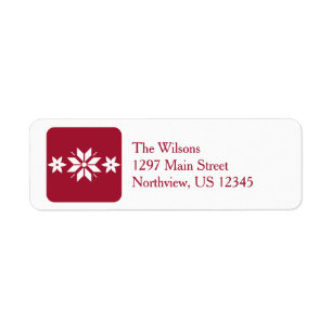Christmas Stars Red Return Address Label