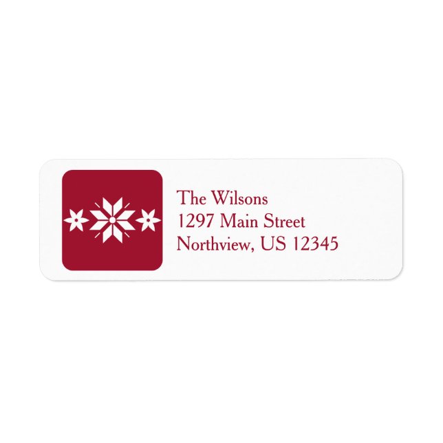 Christmas Stars Red Return Address Label (Front)
