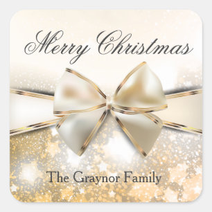 Christmas Stars Sparkle Square Sticker