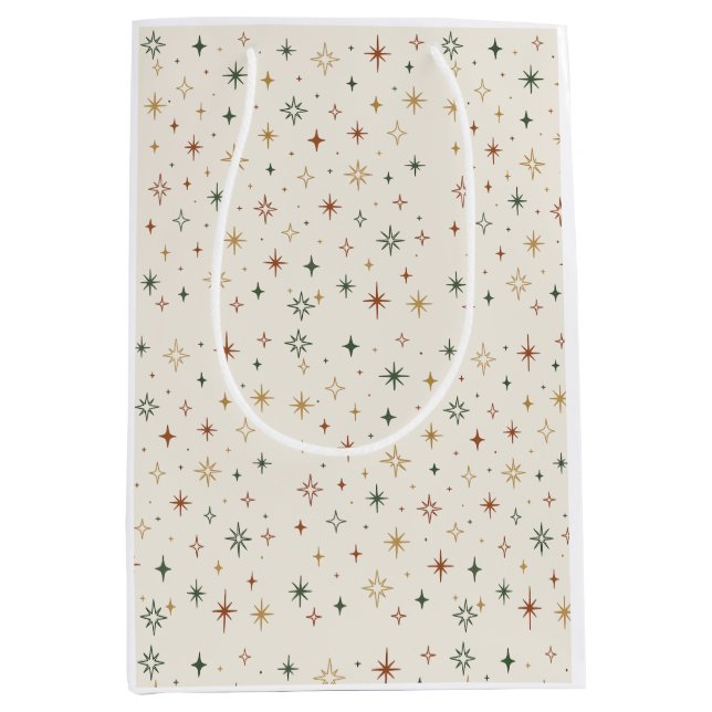 Christmas Stars & Sparkles Pattern			 Medium Gift Bag (Front)