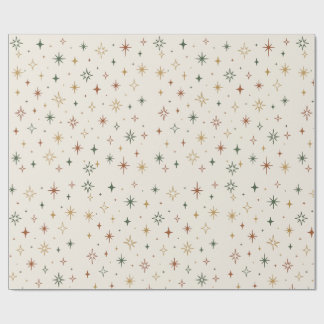Christmas Stars & Sparkles Pattern Wrapping Paper