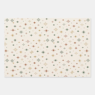 Christmas Stars & Sparkles Pattern			 Wrapping Paper Sheet