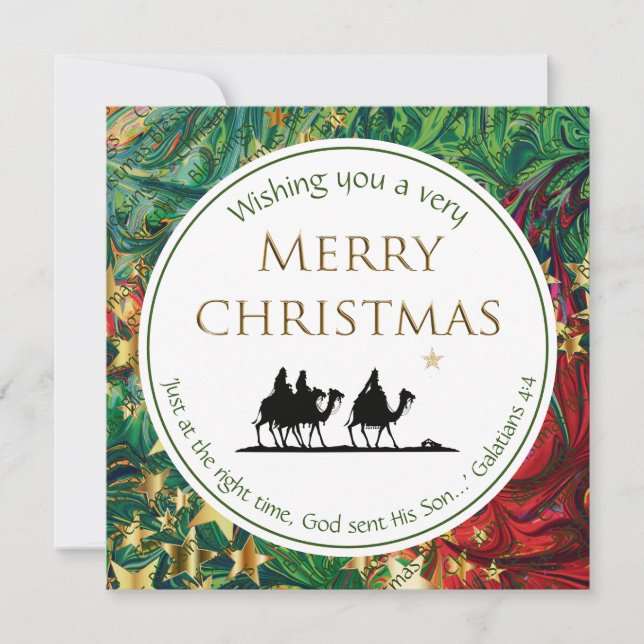 CHRISTMAS  STARS Three Wise Men Festive Scripture Holiday Card (Front)