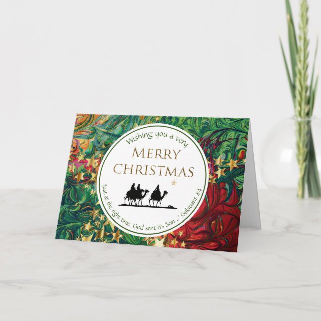 CHRISTMAS  STARS Three Wise Men Festive Scripture Holiday Card (Front)